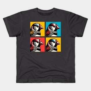 Pop Zebra Finch Art - Cool Birds Kids T-Shirt